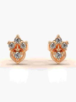 Valanova - Sterling Silver Plated with Rose Gold and Certified Lab Grown Diamond 0.19 Cts Earrings