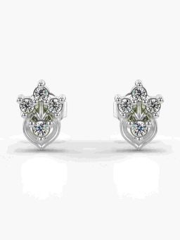 Valanova - Sterling Silver Plated with White Gold and Certified Lab Grown Diamond 0.19 Cts Earrings