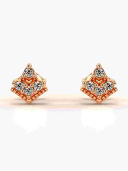 Valanova - Sterling Silver Plated with Rose Gold and Certified Lab Grown Diamond 0.18 Cts Earrings