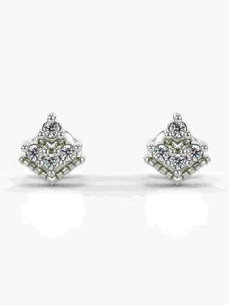Valanova - Sterling Silver Plated with White Gold and Certified Lab Grown Diamond 0.18 Cts Earrings