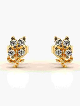 Valanova - Sterling Silver Plated with Yellow Gold and Certified Lab Grown Diamond 0.18 Cts Earrings