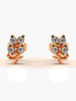 Valanova - Sterling Silver Plated with Rose Gold and Certified Lab Grown Diamond 0.18 Cts Earrings