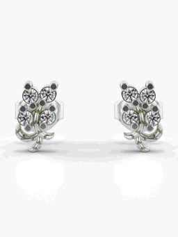 Valanova - Sterling Silver Plated with White Gold and Certified Lab Grown Diamond 0.18 Cts Earrings