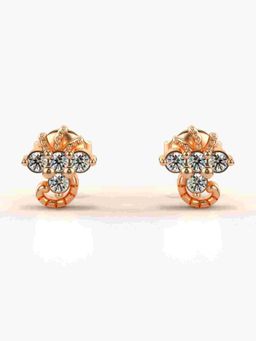 Valanova - Sterling Silver Plated with Rose Gold and Certified Lab Grown Diamond 0.24 Cts Earrings