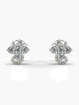 Valanova - Sterling Silver Plated with White Gold and Certified Lab Grown Diamond 0.24 Cts Earrings