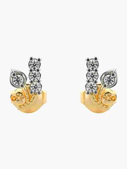 Valanova - Sterling Silver Plated with Yellow Gold and Certified Lab Grown Diamond 0.18 Cts Earrings