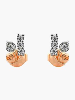 Valanova - Sterling Silver Plated with Rose Gold and Certified Lab Grown Diamond 0.18 Cts Earrings