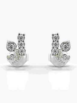 Valanova - Sterling Silver Plated with White Gold and Certified Lab Grown Diamond 0.18 Cts Earrings