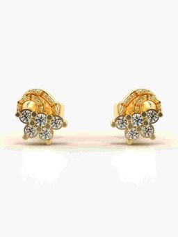 Valanova - Sterling Silver Plated with Yellow Gold and Certified Lab Grown Diamond 0.23 Cts Earrings