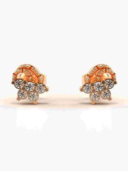 Valanova - Sterling Silver Plated with Rose Gold and Certified Lab Grown Diamond 0.23 Cts Earrings