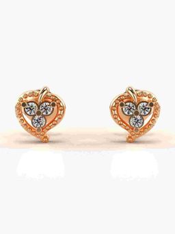 Valanova - Sterling Silver Plated with Rose Gold and Certified Lab Grown Diamond 0.13 Cts Earrings