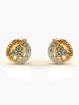 Valanova - Sterling Silver Plated with Yellow Gold and Certified Lab Grown Diamond 0.35 Cts Earrings