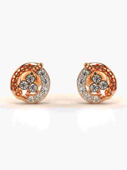 Valanova - Sterling Silver Plated with Rose Gold and Certified Lab Grown Diamond 0.35 Cts Earrings