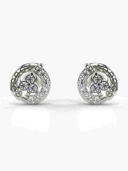 Valanova - Sterling Silver Plated with White Gold and Certified Lab Grown Diamond 0.35 Cts Earrings