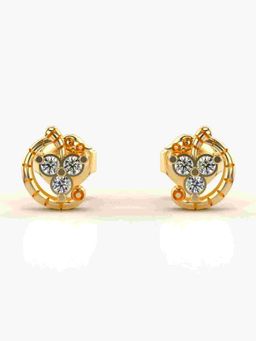 Valanova - Sterling Silver Plated with Yellow Gold and Certified Lab Grown Diamond 0.13 Cts Earrings