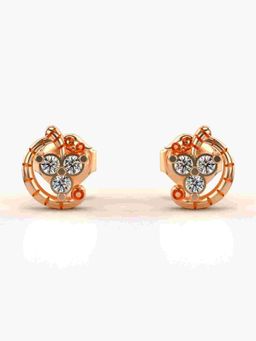 Valanova - Sterling Silver Plated with Rose Gold and Certified Lab Grown Diamond 0.13 Cts Earrings