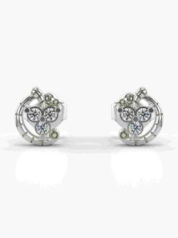 Valanova - Sterling Silver Plated with White Gold and Certified Lab Grown Diamond 0.13 Cts Earrings