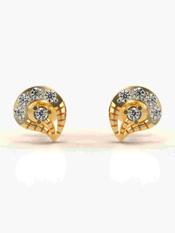 Valanova - Sterling Silver Plated with Yellow Gold and Certified Lab Grown Diamond 0.22 Cts Earrings