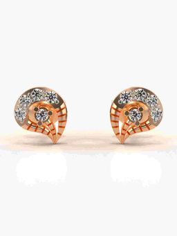 Valanova - Sterling Silver Plated with Rose Gold and Certified Lab Grown Diamond 0.22 Cts Earrings