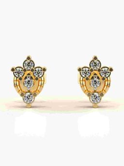 Valanova - Sterling Silver Plated with Yellow Gold and Certified Lab Grown Diamond 0.19 Cts Earrings