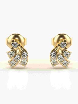 Valanova - Sterling Silver Plated with Yellow Gold and Certified Lab Grown Diamond 0.26 Cts Earrings