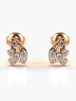 Valanova - Sterling Silver Plated with Rose Gold and Certified Lab Grown Diamond 0.26 Cts Earrings