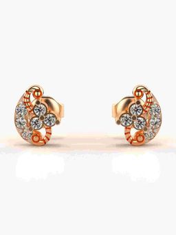 Valanova - Sterling Silver Plated with Rose Gold and Certified Lab Grown Diamond 0.26 Cts Earrings