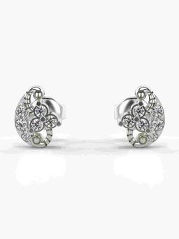 Valanova - Sterling Silver Plated with White Gold and Certified Lab Grown Diamond 0.26 Cts Earrings
