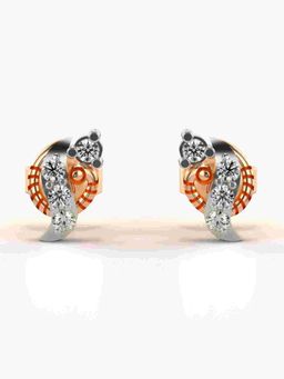 Valanova - Sterling Silver Plated with Rose Gold and Certified Lab Grown Diamond 0.18 Cts Earrings