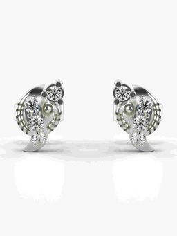 Valanova - Sterling Silver Plated with White Gold and Certified Lab Grown Diamond 0.18 Cts Earrings