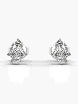 Valanova - Sterling Silver Plated with White Gold and Certified Lab Grown Diamond 0.18 Cts Earrings