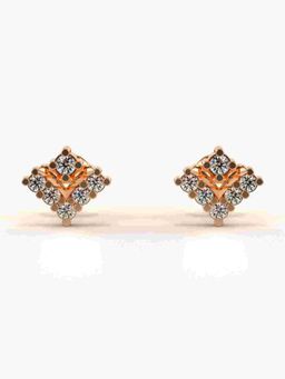 Valanova - Sterling Silver Plated with Rose Gold and Certified Lab Grown Diamond 0.28 Cts Earrings