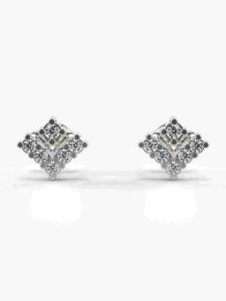 Valanova - Sterling Silver Plated with White Gold and Certified Lab Grown Diamond 0.28 Cts Earrings