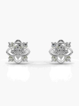 Valanova - Sterling Silver Plated with White Gold and Certified Lab Grown Diamond 0.14 Cts Earrings