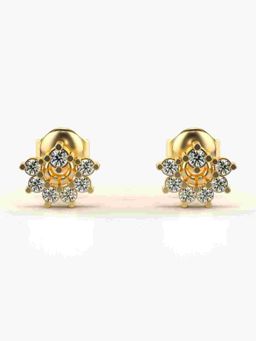 Valanova - Sterling Silver Plated with Yellow Gold and Certified Lab Grown Diamond 0.32 Cts Earrings