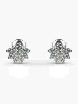 Valanova - Sterling Silver Plated with White Gold and Certified Lab Grown Diamond 0.32 Cts Earrings