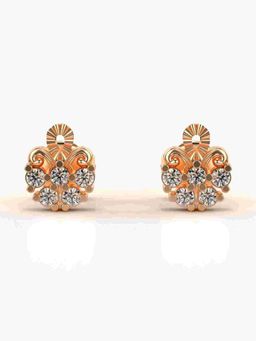 Valanova - Sterling Silver Plated with Rose Gold and Certified Lab Grown Diamond 0.22 Cts Earrings