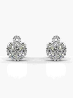 Valanova - Sterling Silver Plated with White Gold and Certified Lab Grown Diamond 0.22 Cts Earrings