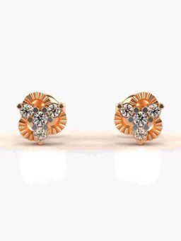 Valanova - Sterling Silver Plated with Rose Gold and Certified Lab Grown Diamond 0.19 Cts Earrings