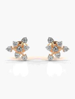 Valanova - Sterling Silver Plated with Rose Gold and Certified Lab Grown Diamond 0.31 Cts Earrings