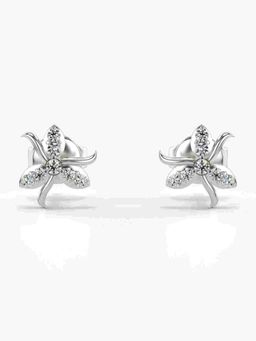 Valanova - Sterling Silver Plated with White Gold and Certified Lab Grown Diamond 0.14 Cts Earrings