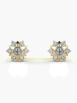 Valanova - Sterling Silver Plated with Yellow Gold and Certified Lab Grown Diamond 0.24 Cts Earrings