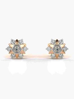 Valanova - Sterling Silver Plated with Rose Gold and Certified Lab Grown Diamond 0.24 Cts Earrings