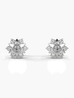 Valanova - Sterling Silver Plated with White Gold and Certified Lab Grown Diamond 0.24 Cts Earrings