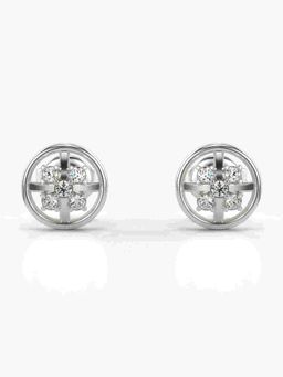 Valanova - Sterling Silver Plated with White Gold and Certified Lab Grown Diamond 0.14 Cts Earrings