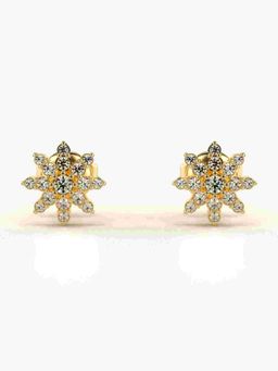 Valanova - Sterling Silver Plated with Yellow Gold and Certified Lab Grown Diamond 0.25 Cts Earrings
