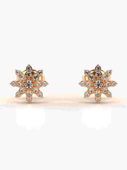 Valanova - Sterling Silver Plated with Rose Gold and Certified Lab Grown Diamond 0.25 Cts Earrings