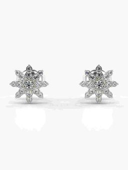 Valanova - Sterling Silver Plated with White Gold and Certified Lab Grown Diamond 0.25 Cts Earrings