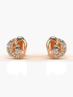 Valanova - Sterling Silver Plated with Rose Gold and Certified Lab Grown Diamond 0.18 Cts Earrings