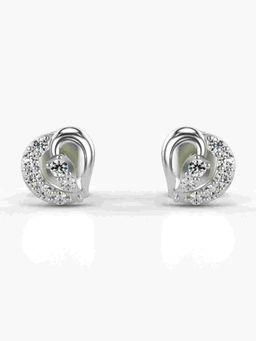 Valanova - Sterling Silver Plated with White Gold and Certified Lab Grown Diamond 0.18 Cts Earrings
